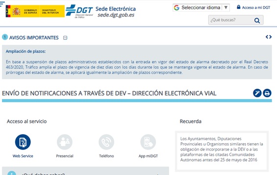 sede electrónica de la DGT